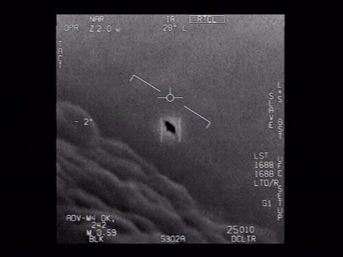Image de la vidéo UAP officielle GIMBAL déclassifiée par l'US Navy