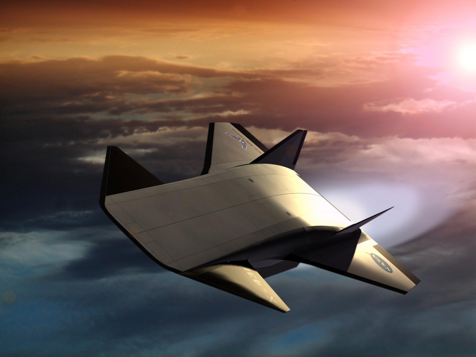 Illustration d'artiste de la NASA d'un véhicule aérospatial hypersonique expérimental